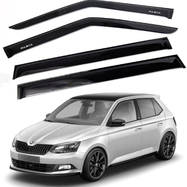 Дефлектори вікон вітровики Skoda Fabia III 2014-2021 Хечбек Скотч 3M Voron Glass
