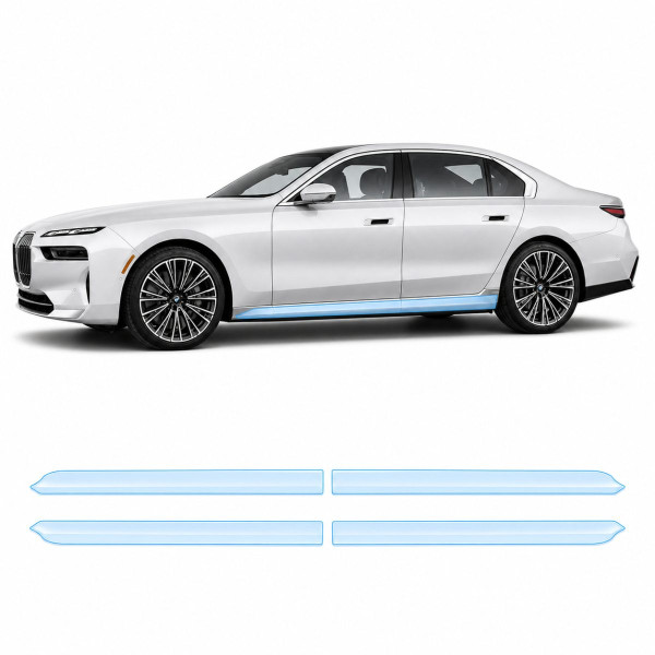 Антигравийная защитная бронепленка по лекалам для BMW 7 Series G70 2022- нижняя зона кузова пороги