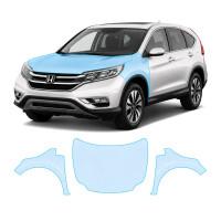 Антигравийная защитная бронепленка по лекалам для Honda CR-V IV facelift 2015-2018 - капот и передние крылья