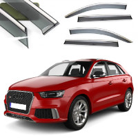 Дефлекторы окон ветровики Benke для Audi Q3 (F3) 2019- Молдинг Нержавейка 3D (BADQ31923-W/S)