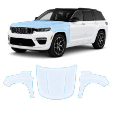 Антигравийная защитная бронепленка по лекалам для Jeep Grand Cherokee WL 2022- капот и передние крылья