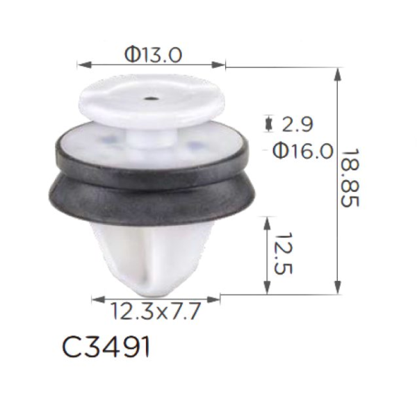 Клипса крепления обшивки двери Ford W713489S300 (C3491)