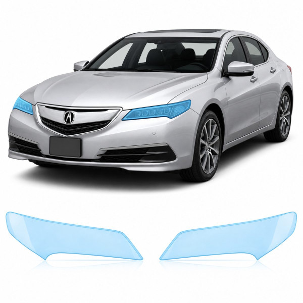 Антигравийная защитная бронепленка по лекалам для Acura TLX I 2015-2017 - оптика (фары и ПТФ)