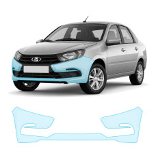 Антигравийная защитная бронепленка по лекалам для LADA Granta 2190 facelift 2018-2022 - передний бампер