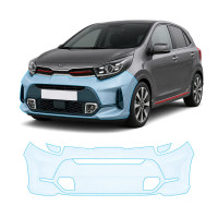 Антигравийная защитная бронепленка по лекалам для Kia Picanto JA facelift 2020- передний бампер