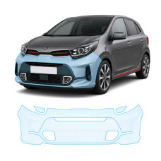 Антигравийная защитная бронепленка по лекалам для Kia Picanto JA facelift 2020- передний бампер