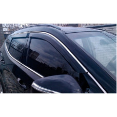 Дефлектори вікон вітровики для Hyundai Santa Fe 2012- З Хром Молдінгом