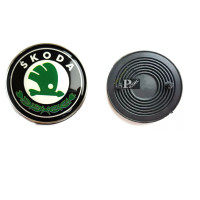 Эмблема для Skoda 75 мм / пластиковая / 2 пукли