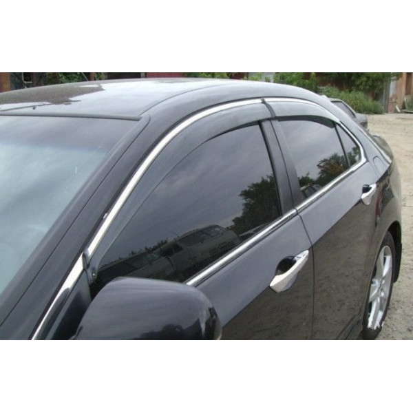 Дефлекторы окон ветровики Lexus RX 350 / 400 2003-2009 С Хром молдингом