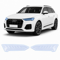 Антигравийная защитная бронепленка по лекалам для Audi Q7 4M second facelift 2024- оптика (фары и ПТФ)