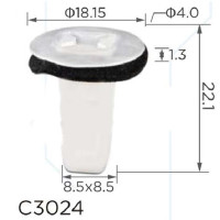 Клипса втулка под саморез Hyundai (8691021010, 86910-21010, 14321) (C3024)