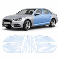Антигравийная защитная бронепленка по лекалам для Audi A4 B9 2015-2019 - зоны дверей и стойки окон