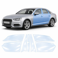 Антигравийная защитная бронепленка по лекалам для Audi A4 B9 2015-2019 - зоны дверей и стойки окон