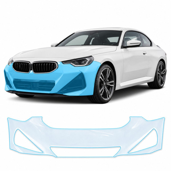 Антигравійна захисна бронеплівка за лекалами для BMW 2 Series G42 2021- передній бампер