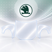 Антигравийная защитная бронепленка по лекалам для Skoda Kamiq I 2019- капот и передние крылья