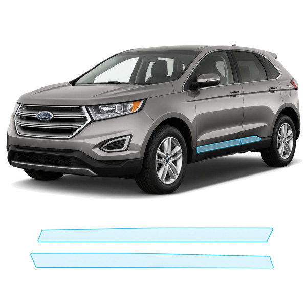 Антигравийная защитная бронепленка по лекалам для Ford Edge (US) II 2015-2018 - нижняя зона кузова пороги