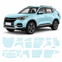 Антигравийная защитная бронепленка по лекалам для Chery Tiggo 3 II facelift 2020- полный кузов