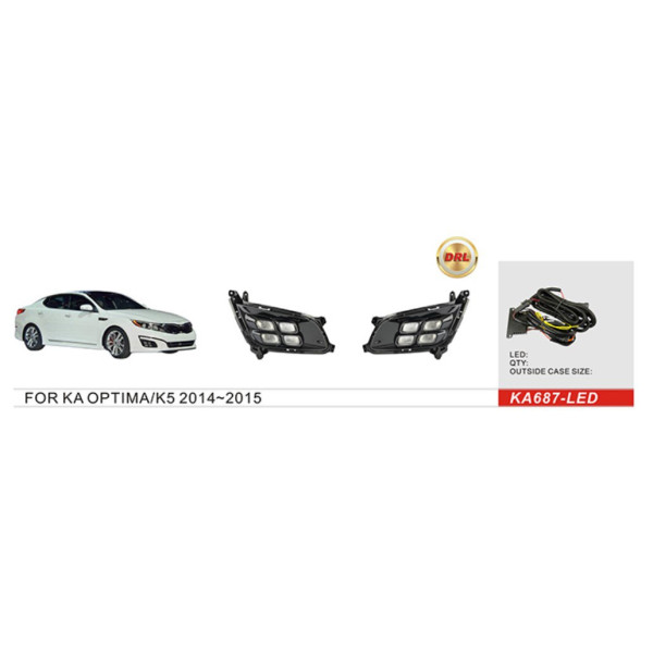 LED Протитуманні фари для Kia Optima K5 2013-2015 2DRL Комплект (KA-687)