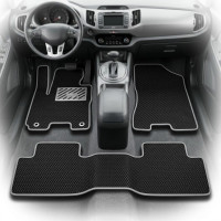 Килимки в салон EVA для Kia Sportage 2010-2015  Europe (Металевий підп'ятник) Чорні 5 шт