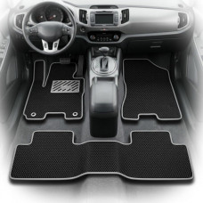 Килимки в салон EVA для Kia Sportage 2010-2015  Europe (Металевий підп'ятник) Чорні 5 шт