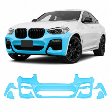 Антигравийная защитная бронепленка по лекалам для BMW X4 G02 2018-2021 - передний бампер