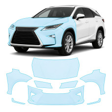 Антигравийная защитная бронепленка по лекалам для Lexus RX AL20 2015-2018 - передняя часть авто (капот бампер фары крылья)