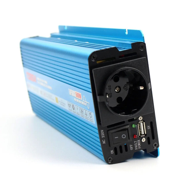 Перетворювач напруги (інвертор) Tossa 12V -220V / 500W Чистий Синус 1USB 1Розетка TAP500S