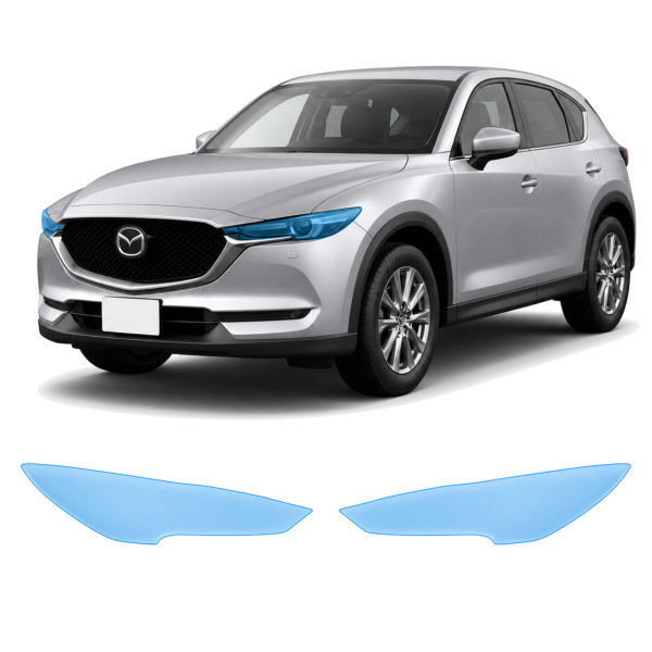 Антигравийная защитная бронепленка по лекалам для Mazda CX-5 KF 2017-2022 - оптика (фары и ПТФ)