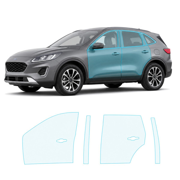 Антигравийная защитная бронепленка по лекалам для Ford Kuga III 2019- зоны дверей и стойки окон