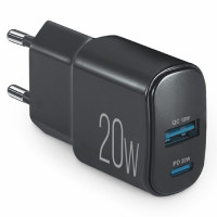 Сетевое зарядное устройство Brevia ePower PD20W USB-C+USB-A черный 45020CAB