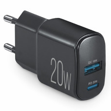 Сетевое зарядное устройство Brevia ePower PD20W USB-C+USB-A черный 45020CAB