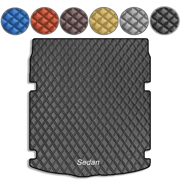 Коврик в багажник для Audi A6 С7 2011-2018 Sedan Экокожа (Rombus)