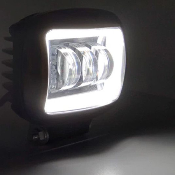 Светодиодная дополнительная LED фара 45W (15W*3) 10-30V 120х100х60 mm / Линза с ДХО 1 шт