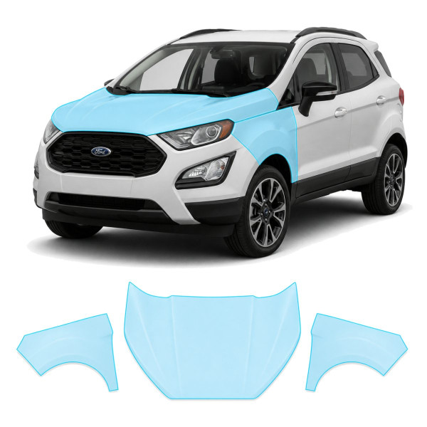 Антигравійна захисна бронеплівка за лекалами для Ford EcoSport II facelift 2018-2023 - капот і передні крила
