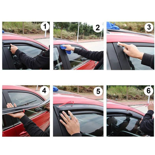 Дефлектори вікон вітровики Acrylic для Toyota Corolla (E140 - E150) 2007-2014 Гнучкі