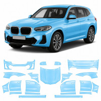 Антигравийная защитная бронепленка по лекалам для BMW X3 G01 facelift 2021-2024 - полный кузов