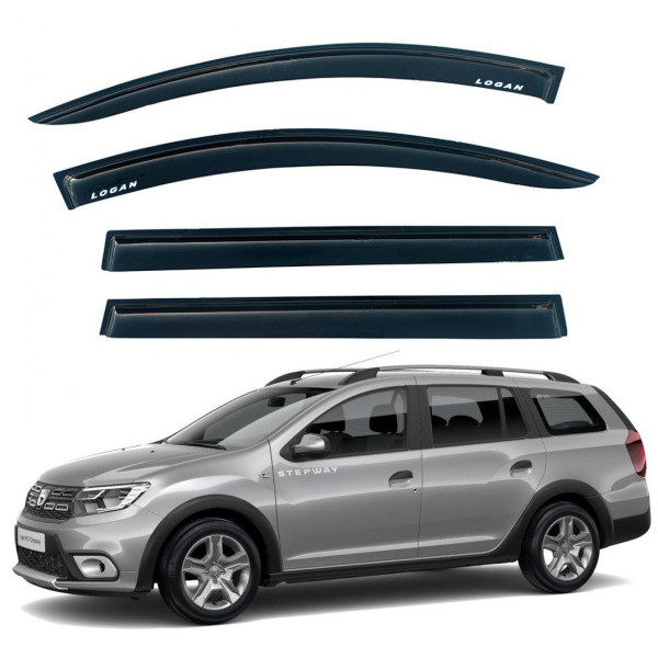 Дефлектори вікон вітровики Renault Logan MCV 2012- Скотч 3M Voron Glass