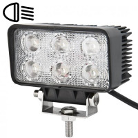 LED фара Brevia Flood Ближнє світло 10-30V 18W (6x3W) 1320Lm EPISTAR WHITE Алюмінієвий корпус IP68 (10612QFX1)