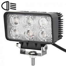 LED фара Brevia Flood Ближнє світло 10-30V 18W (6x3W) 1320Lm EPISTAR WHITE Алюмінієвий корпус IP68 (10612QFX1)