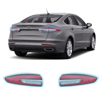 Антигравийная защитная бронепленка по лекалам для Ford Fusion (US) II facelift 2017-2020 - задние фонари стопы