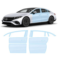 Антигравийная защитная бронепленка по лекалам для Mercedes-Benz EQS 2021- зоны дверей и стойки окон