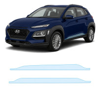 Антигравійна захисна бронеплівка за лекалами для Hyundai Kona OS 2017-2020 - нижня зона кузова пороги