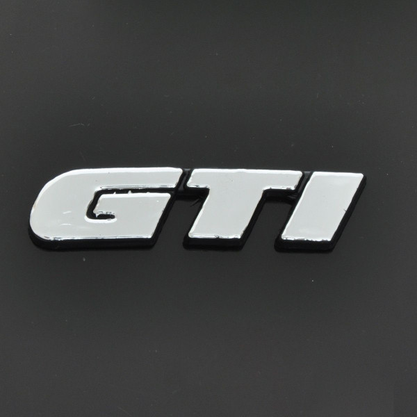 Емблема напис GTI Xром Golf3 / Jetta / Passat / 1991-1997 скотч 90 x 20 мм