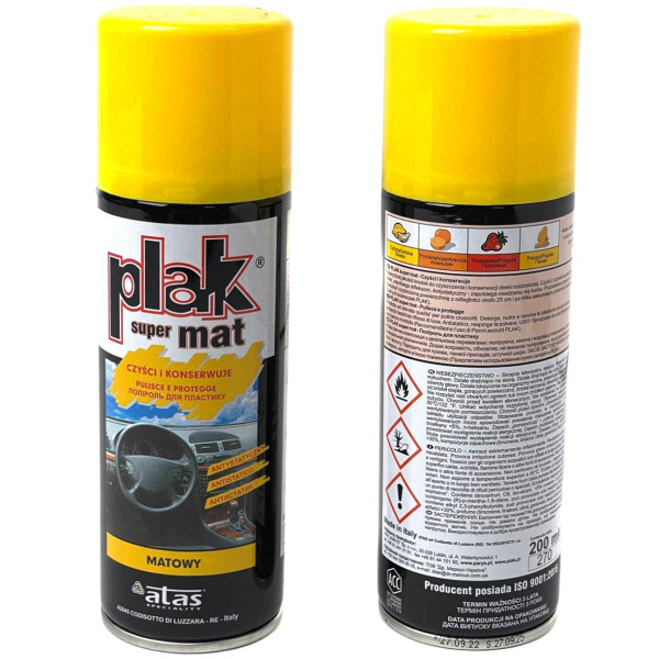 Полироль торпеды спрей Plak SUPERMAT Limone Лимон 200 мл