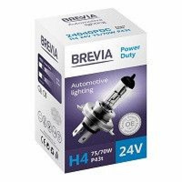 Автолампа галогенная Brevia Power Duty / H4 / 75/70W / 24V / 1 шт (24040PDC)