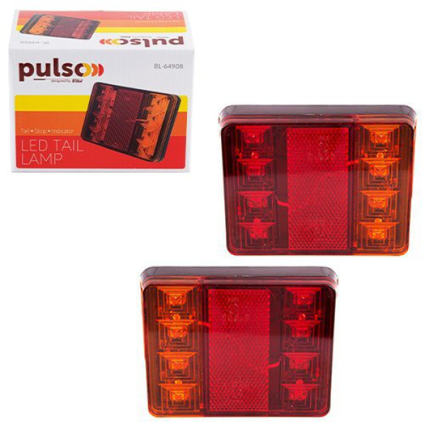 LED Задний фонарь квадратный 58LED 12V/ 120 х 95 х 23 мм 2 шт (BL-64908)