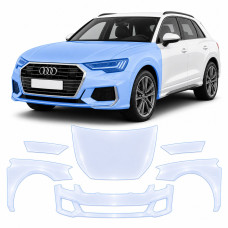 Антигравійна захисна бронеплівка за лекалами для Audi Q3 F3 2018-2024 - передня частина авто (капот бампер крила))