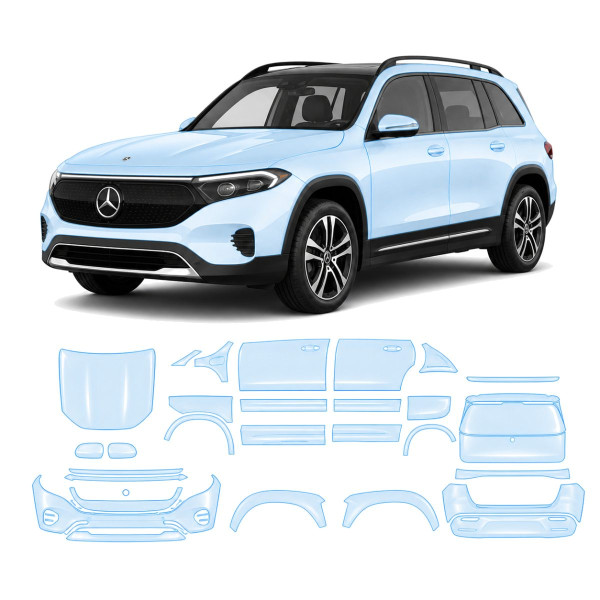 Антигравійна захисна бронеплівка за лекалами для Mercedes-Benz EQB 2021- повний кузов