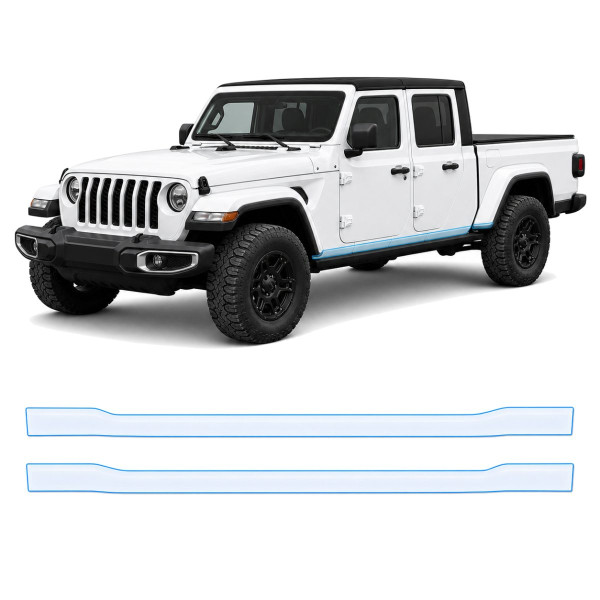 Антигравийная защитная бронепленка по лекалам для Jeep Gladiator JT 2019-2023 - нижняя зона кузова пороги