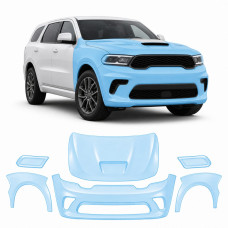 Антигравийная защитная бронепленка по лекалам для Dodge Durango WD/WK2 facelift 2021- передняя часть авто (капот бампер фары крылья)